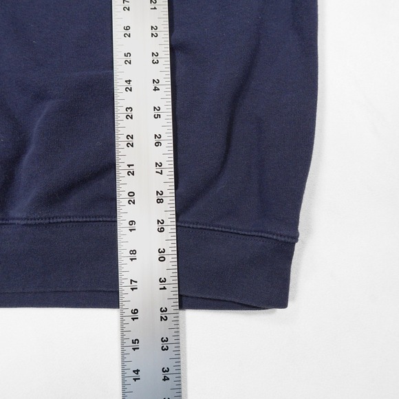 VTG Y2K NIKE Mens XL Navy Yellow Spellout Arch Logo Pullover Crewneck Sweatshirt - Picture 7 of 7